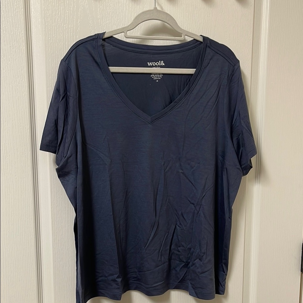 Blue Oversized Relaxed Short Sleeve Tee